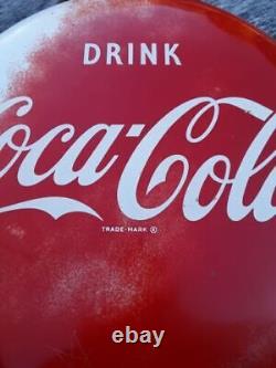 Vintage/Antique 16 Coca Cola Button Sign Coke Sign A-M 2-51