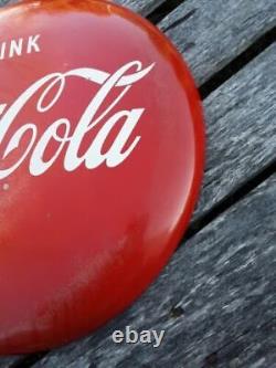 Vintage/Antique 16 Coca Cola Button Sign Coke Sign A-M 2-51