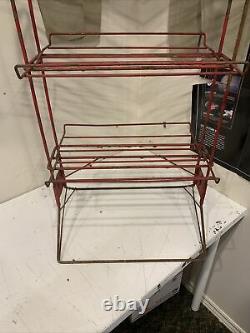 Vintage Antique 1930s Coca Cola Advertising Folding Wire Store Display Rack Sign