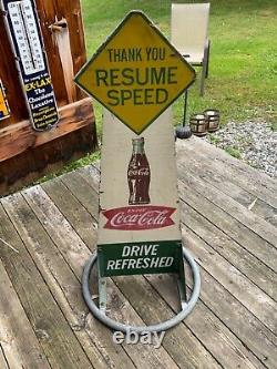 Vintage Antique 1950's Coca Cola Wooden School Zone Sign RARE