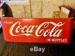Vintage Antique 1950s Coca Cola Sled/Sleigh Sign. 44inx16in. Porcelain