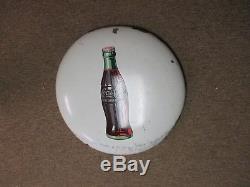 Vintage Antique COCA-COLA 24 Porcelain Button Sign withHobble Skirt BottleLQQK