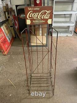 Vintage Antique Coca Cola Advertising Store Display Rack SIGN