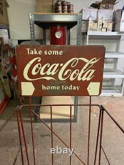 Vintage Antique Coca Cola Advertising Store Display Rack SIGN