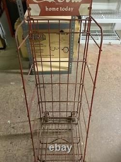 Vintage Antique Coca Cola Advertising Store Display Rack SIGN on wheels