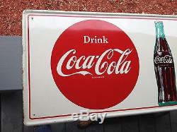 Vintage Antique Coke Coca Cola Door Push Kicker Tin Non Metal Porcelain Sign