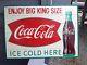 Vintage Antique Coke Coca Cola King Size Bottle Tin Non Metal Porcelain Sign WOW