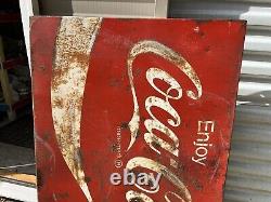 Vintage Antique Metal Coca-Cola Signage 24 x 36