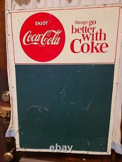 Vintage Antique Original Sign Tin Coca-cola Menu Board Nice