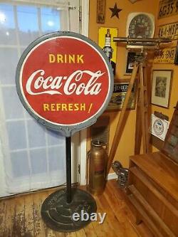 Vintage Antique Porcelain Coca-cola Lollipop Sign