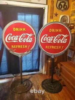 Vintage Antique Porcelain Coca-cola Lollipop Sign