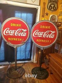 Vintage Antique Porcelain Coca-cola Lollipop Sign