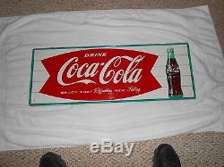 Vintage Authentic 12 x 32 Coca Cola Sign Excellent Condition
