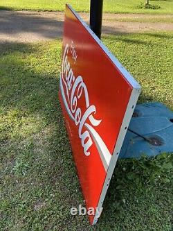 Vintage Authentic Original Enjoy Coca Cola 66x44 Large Metal Sign NOS A-M 9-90