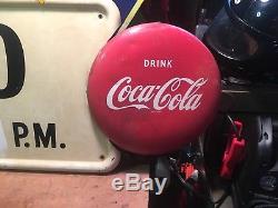 Vintage Authentic Very Cool 12 inch Coca-Cola button bingo sign