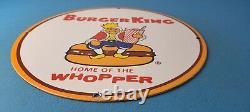 Vintage Burger King Porcelain Sign Coca Cola Gas Restaurant Service Station Sign