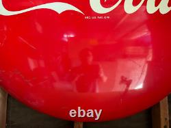 Vintage COCA COLA BUTTON SIGN 48