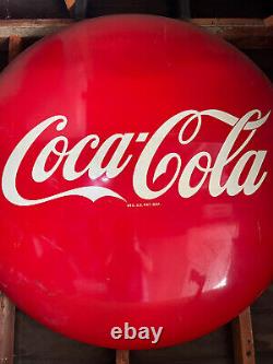 Vintage COCA COLA BUTTON SIGN 48