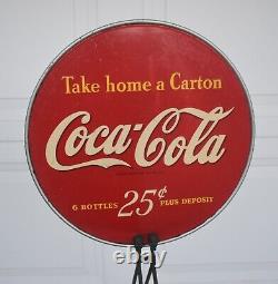 Vintage COCA COLA COKE SODA ADVERTISING BOTTLE CARTON STORE DISPLAY RACK SIGN