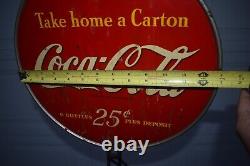 Vintage COCA COLA COKE SODA ADVERTISING BOTTLE CARTON STORE DISPLAY RACK SIGN