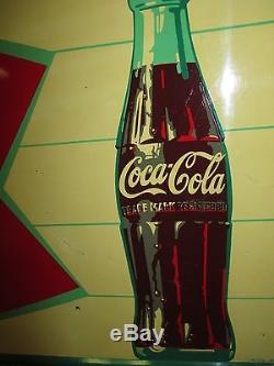 Vintage COCA-COLA Embossed Frame Metal Soda SignSign Of Good TasteFishtailWOW