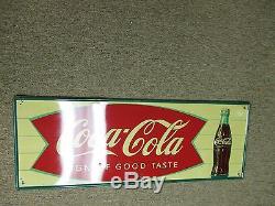 Vintage COCA-COLA Embossed Frame Metal Soda SignSign Of Good TasteFishtailWOW