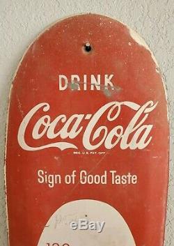 Vintage COCA-COLA METAL CIGAR THERMOMETER SIGN OF GOOD TASTE, REFRESH YOURSELF