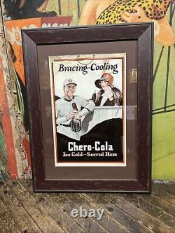 Vintage C. 1920 Chero Cola Cardboard Sign Baseball Coca Cola 7up Pepsi Dr Pepper