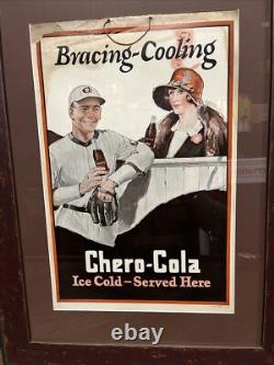 Vintage C. 1920 Chero Cola Cardboard Sign Baseball Coca Cola 7up Pepsi Dr Pepper