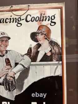 Vintage C. 1920 Chero Cola Cardboard Sign Baseball Coca Cola 7up Pepsi Dr Pepper