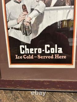 Vintage C. 1920 Chero Cola Cardboard Sign Baseball Coca Cola 7up Pepsi Dr Pepper