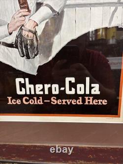 Vintage C. 1920 Chero Cola Cardboard Sign Baseball Coca Cola 7up Pepsi Dr Pepper