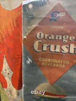 Vintage C. 1920 Orange Crush Sign Coca Cola 7up Pepsi Dr Pepper Beach Sand Dog