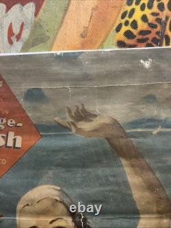 Vintage C. 1920 Orange Crush Sign Coca Cola 7up Pepsi Dr Pepper Beach Sand Dog