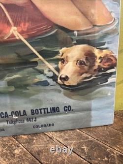 Vintage C. 1920 Orange Crush Sign Coca Cola 7up Pepsi Dr Pepper Beach Sand Dog