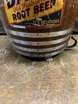 Vintage C. 1940 Dads Root Beer Barrel Soda Dispenser Sign Coca Cola 7up Pepsi