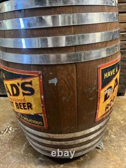 Vintage C. 1940 Dads Root Beer Barrel Soda Dispenser Sign Coca Cola 7up Pepsi