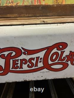 Vintage C. 1940 Drink Pepsi Cola Ice Chest Cooler Sign Coca Cola 7up Dr Pepper