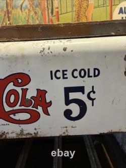 Vintage C. 1940 Drink Pepsi Cola Ice Chest Cooler Sign Coca Cola 7up Dr Pepper