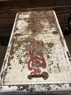Vintage C. 1940 Drink Pepsi Cola Ice Chest Cooler Sign Coca Cola 7up Dr Pepper