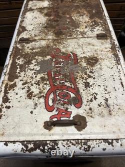 Vintage C. 1940 Drink Pepsi Cola Ice Chest Cooler Sign Coca Cola 7up Dr Pepper