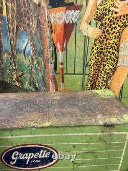 Vintage C. 1940 Grapette Countertop Cooler Sign Coca Cola 7up Pepsi Dr Pepper