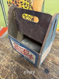 Vintage C. 1940 Pepsi Cola Masonite Six Pack Carrier Sign Coca Cola 7up Wwii