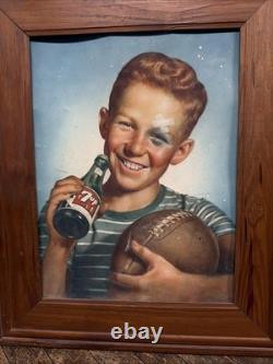 Vintage C. 1950 7up Football Sign Coca Cola Coke Pepsi Orange Crush Dr Pepper