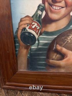 Vintage C. 1950 7up Football Sign Coca Cola Coke Pepsi Orange Crush Dr Pepper
