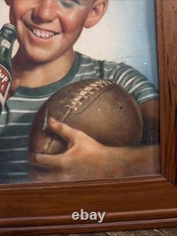 Vintage C. 1950 7up Football Sign Coca Cola Coke Pepsi Orange Crush Dr Pepper