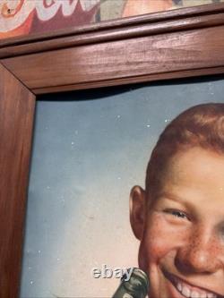 Vintage C. 1950 7up Football Sign Coca Cola Coke Pepsi Orange Crush Dr Pepper