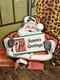 Vintage C. 1950 7up Santa Claus Fan Pull Sign Coca Cola Coke Pepsi Christmas