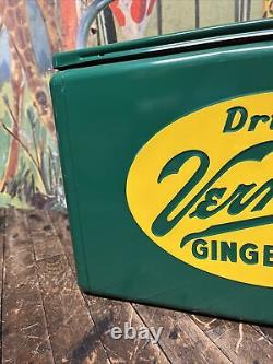 Vintage C. 1950 Drink Vernors Ginger Ale Cronstroms Cooler Sign Coca Cola Nos