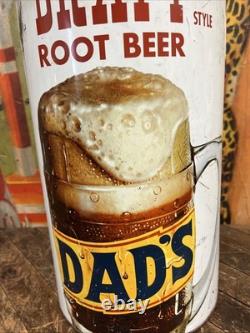 Vintage C. 1960 Dads Root Beer Trash Can Sign Coca Cola 7up Pepsi Orange Crush
